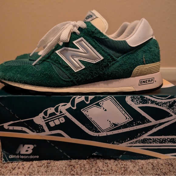 New Balance White and Green Sneakers 1300 Aime Leon Dore